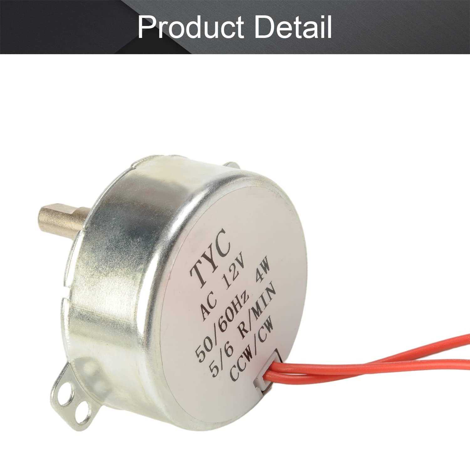 Fielect Synchronous Motor AC 12V 5-6RPM Turntable Motor CW/CCW Direction 4W TYC-50 Double Flat Tapping Shaft - Image 2