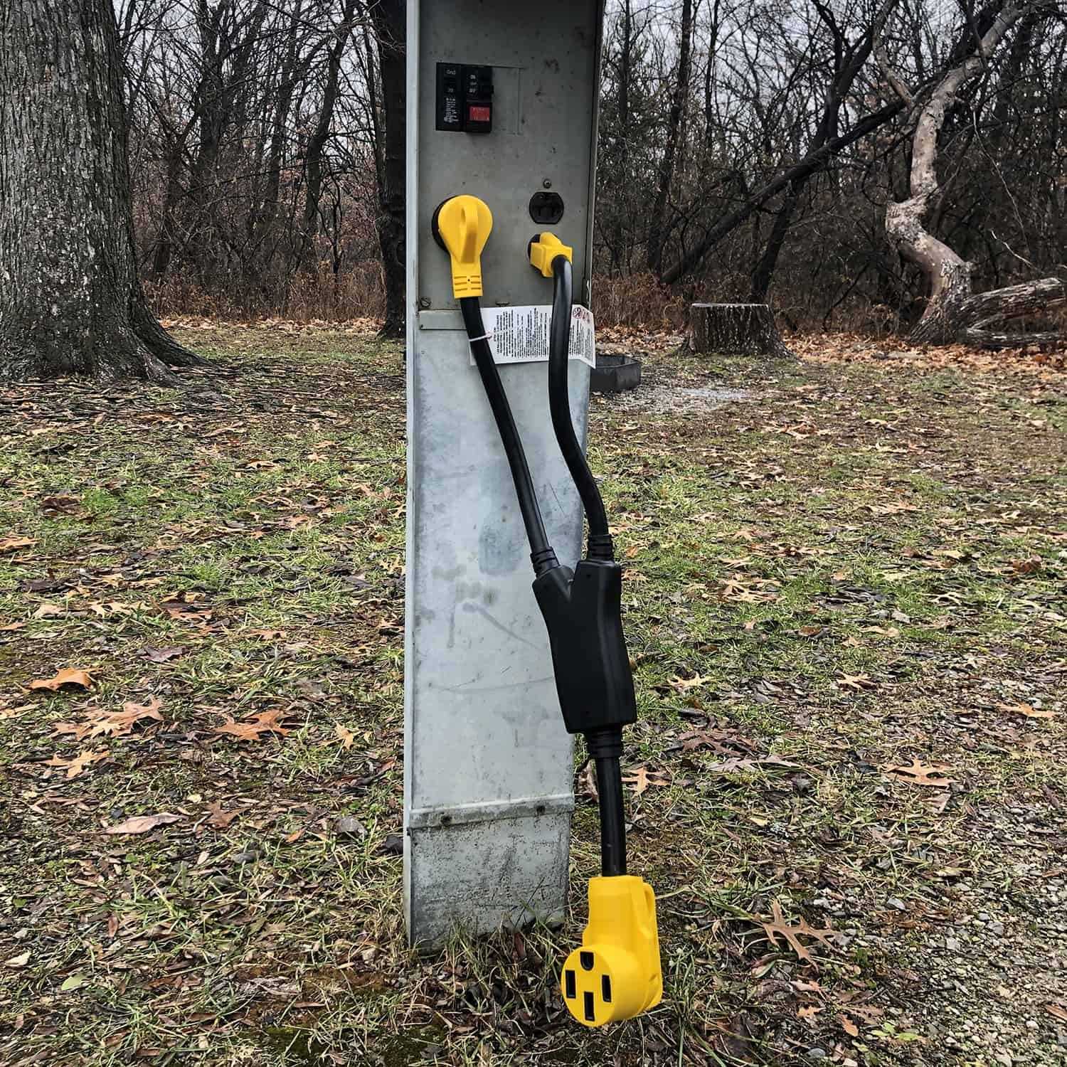 Sportsman Series 28 in. 25-125 Volt 45 Amp RV Camper Y-Adapter Power Cable with 15-30 Amp Male & 45 Amp Female - Image 5