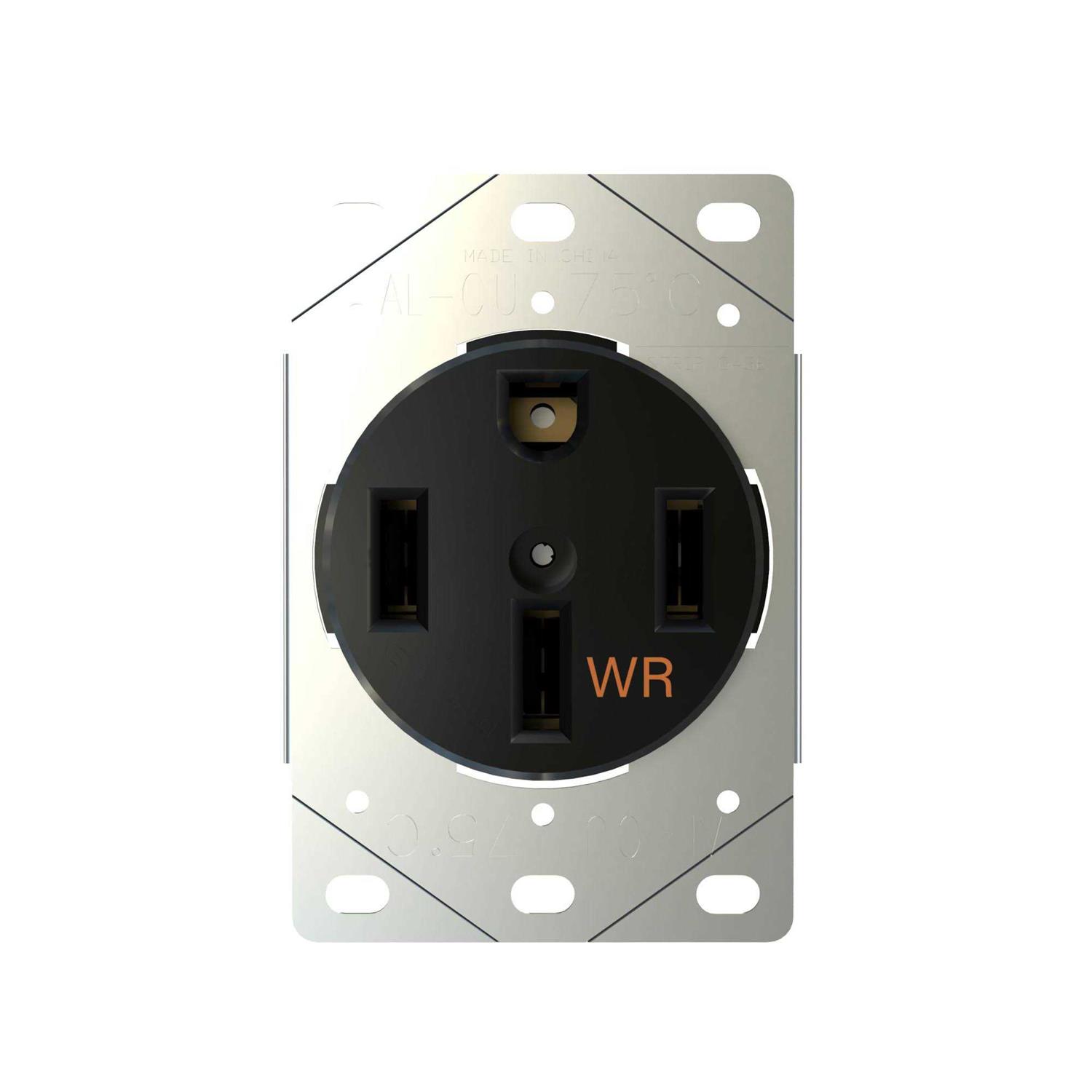Legrand 3894WR Pass & Seymore 50 Ampere Weather Resistant RV/EV Electrical Outlet - Black