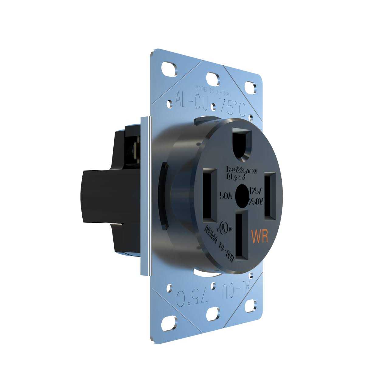 Legrand 3894WR Pass & Seymore 50 Ampere Weather Resistant RV/EV Electrical Outlet - Black - Image 3