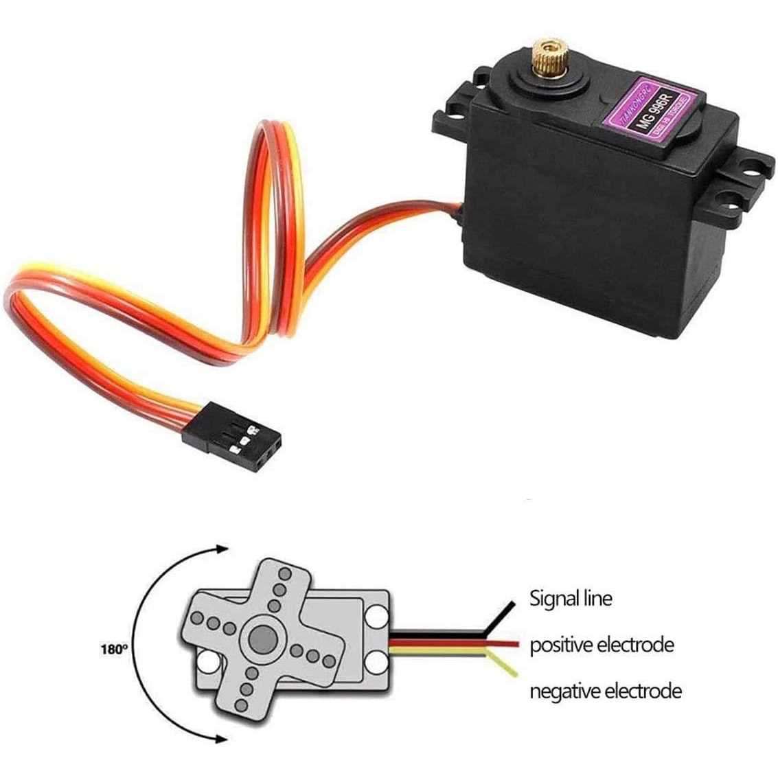 ETMall 6PCS MG996R Servo Motor Metal Gear Servo Motor Torque Digital Servo Motor High Speed Torque Servo Motor for Smart Car Robot Boat RC - Image 2