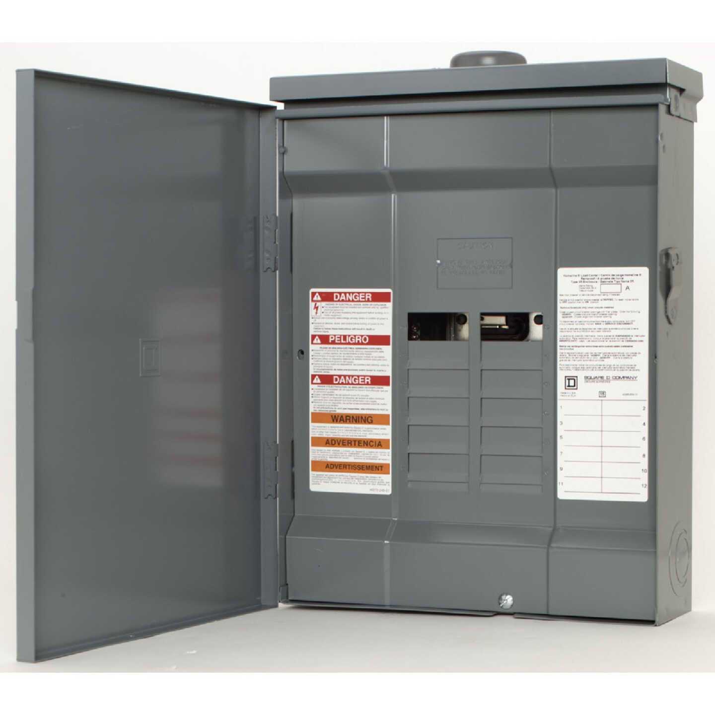 Square D HOM1224L125PRB Homeline 125-Amp 12-Space 24-Circuit Outdoor Main Lugs Load Center with Cover - Image 3