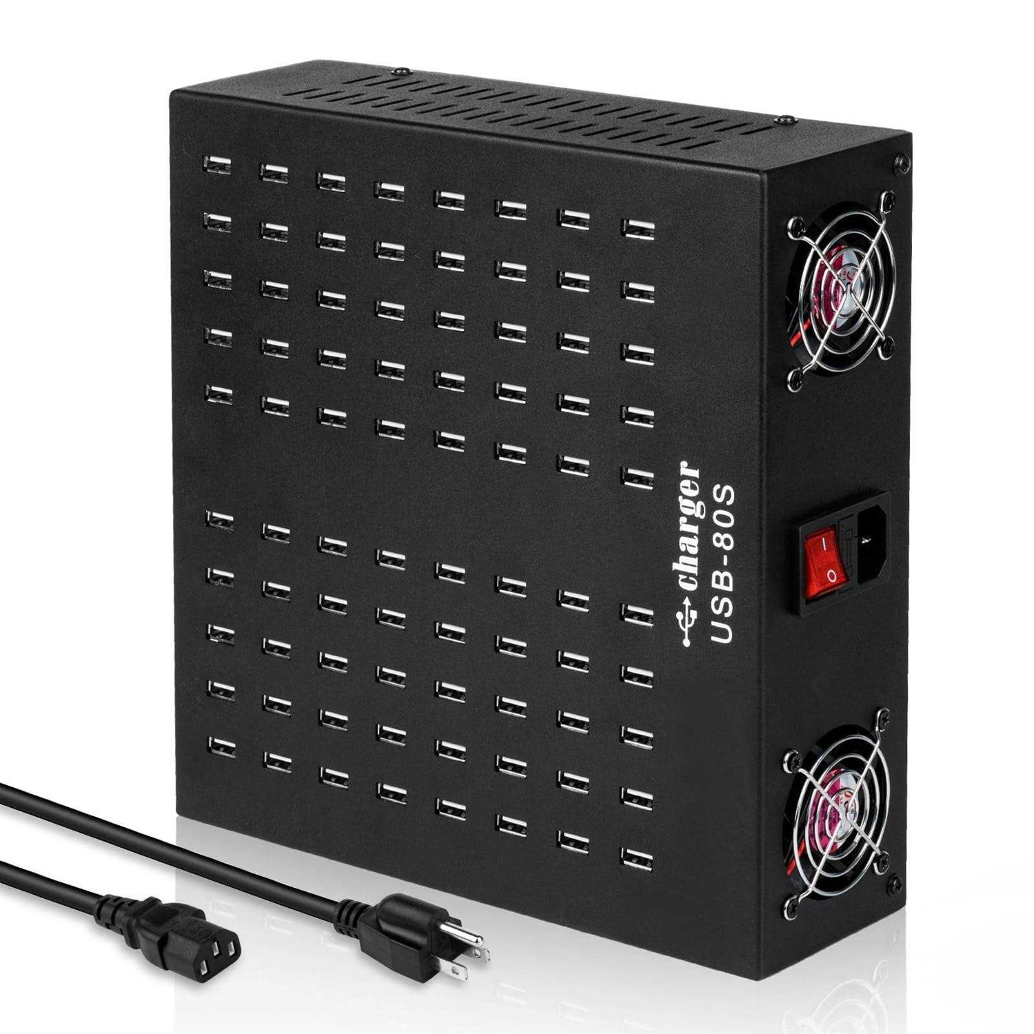 Multiple USB Charging Station MIXILIN 80 Ports 800W Fast Charger Station with Power Switch
