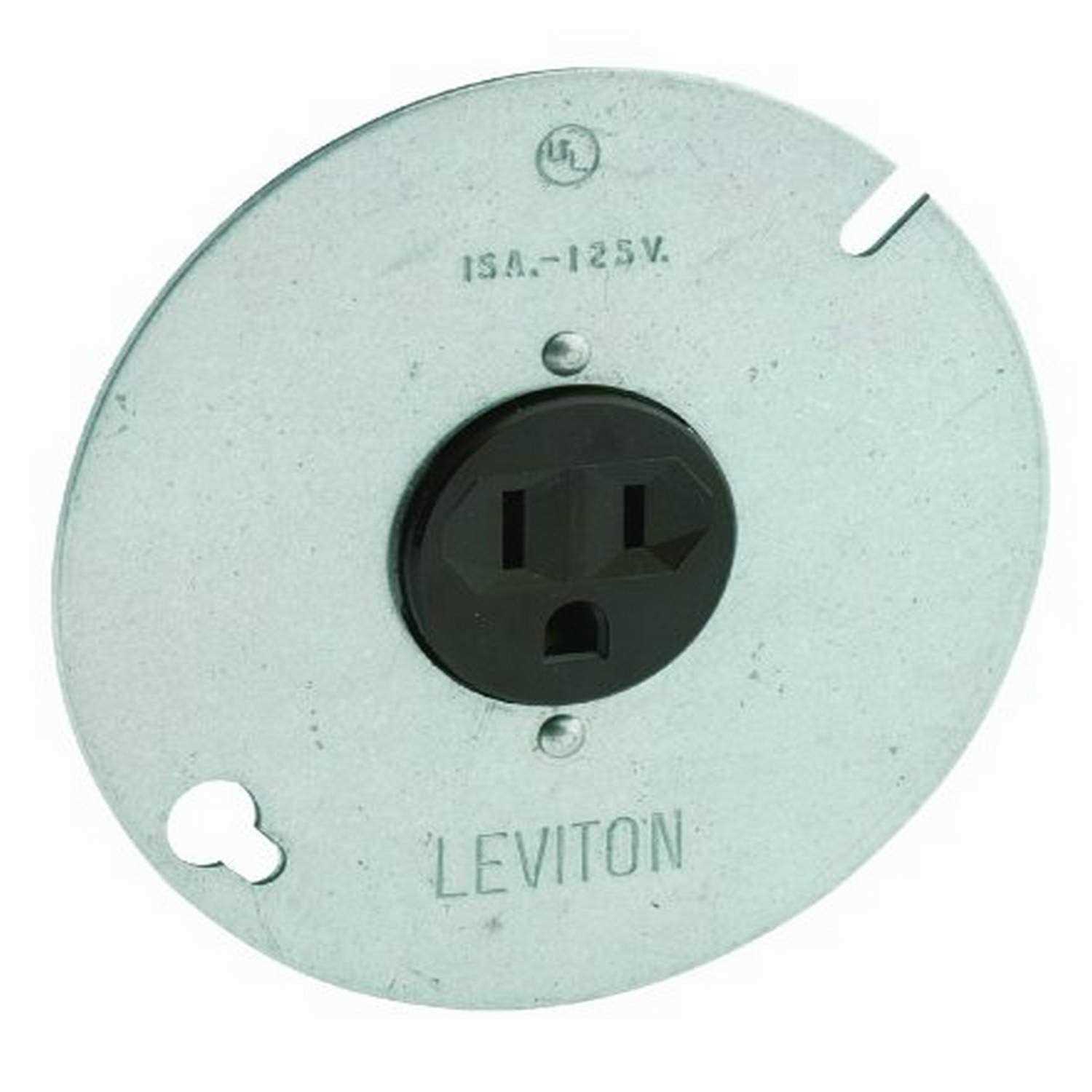 Leviton 5059 Brown Single Receptacle On 4-in Cover