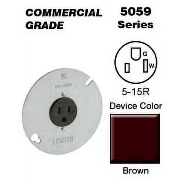 Leviton 5059 Brown Single Receptacle On 4-in Cover - Image 4