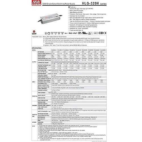 Mean Well HLG-320H-24 Power Supply Switching Single Output 320 W - Image 2