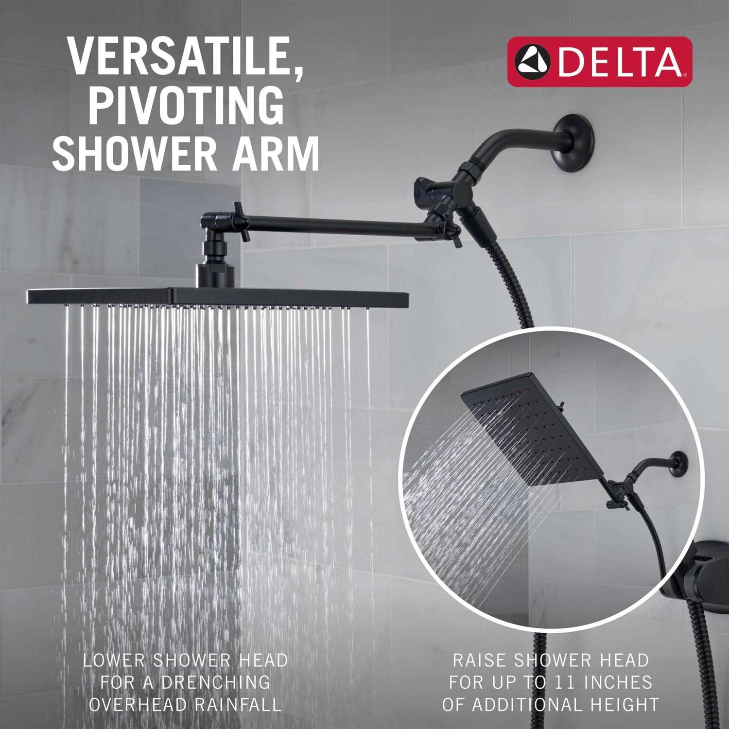 Delta Universal Showering Components 10 inch Raincan Shower Head & Hand Held Combo with Adjustable Extension Arm - Image 5