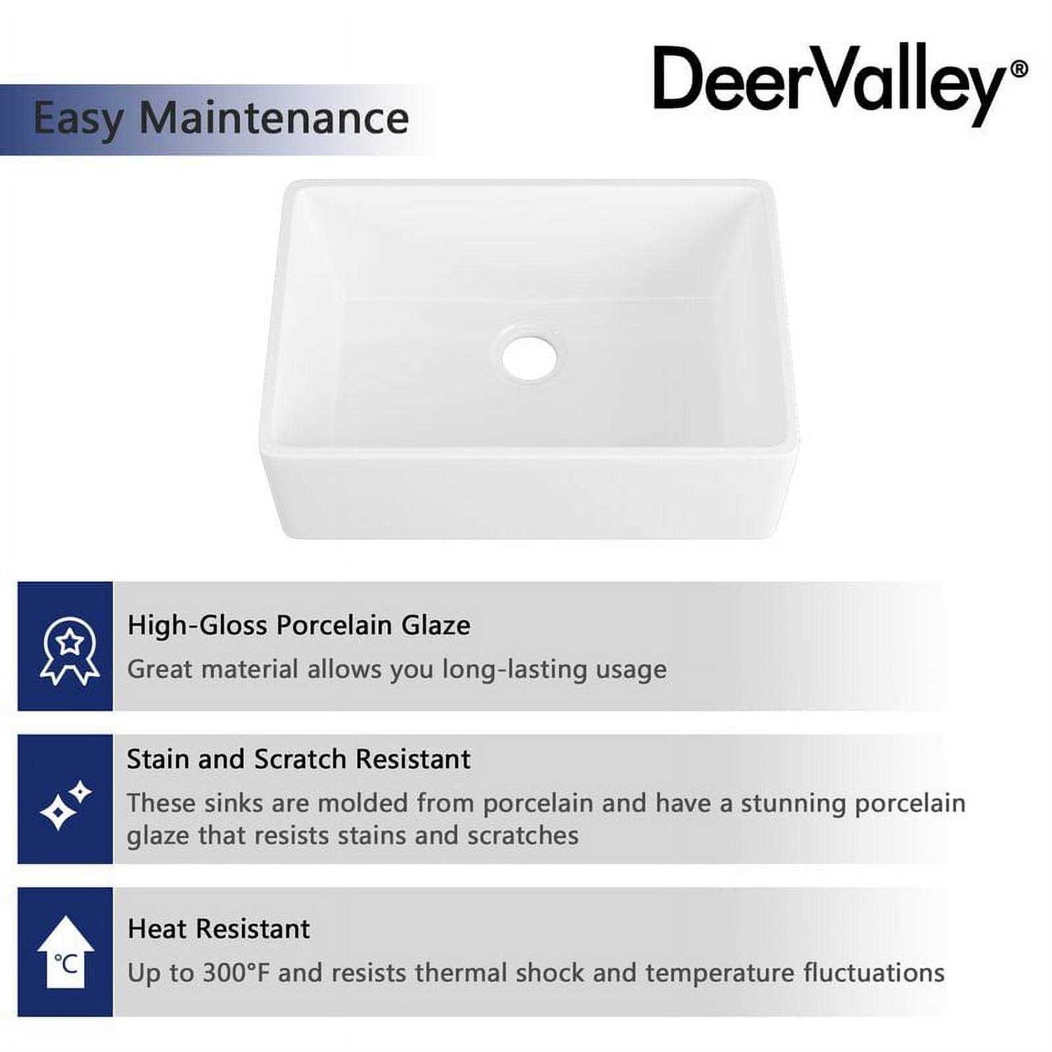 DeerValley Farmhouse Kitchen Sink Ceramic Sink - Image 4