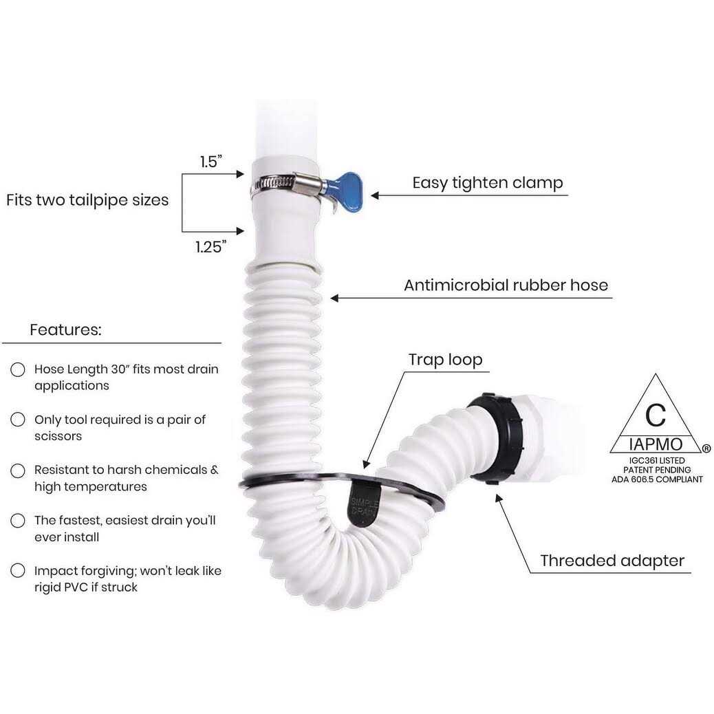 Simple Drain-Flexible Rubber P-Trap - Image 3