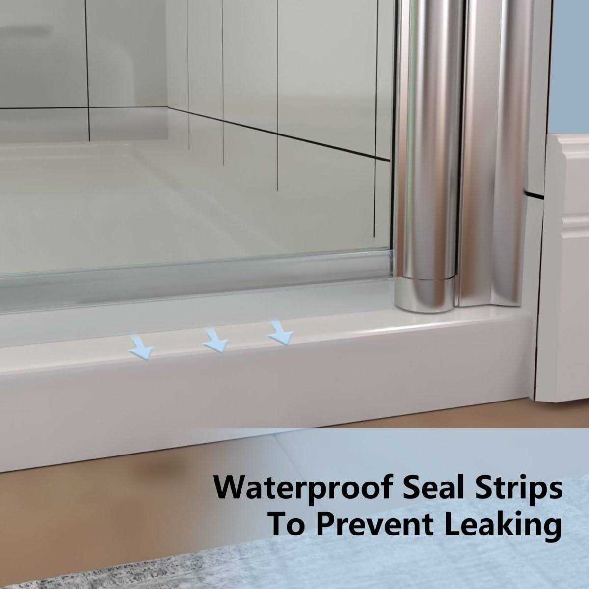 Exbrite Classy 24-25.5 W x 72 H Small Shower Door Hinged Pivot Install Clear Glass Shower Door - Image 3