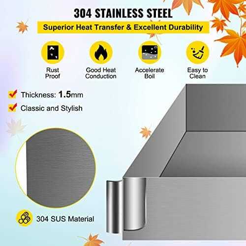 VEVOR Maple Syrup Evaporator Pan 30x16x9.5 Inch Stainless Steel Maple Syrup Boiling Pan with Valve for Boiling Maple Syrup - Image 3