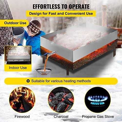 VEVOR Maple Syrup Evaporator Pan 30x16x9.5 Inch Stainless Steel Maple Syrup Boiling Pan with Valve for Boiling Maple Syrup - Image 5