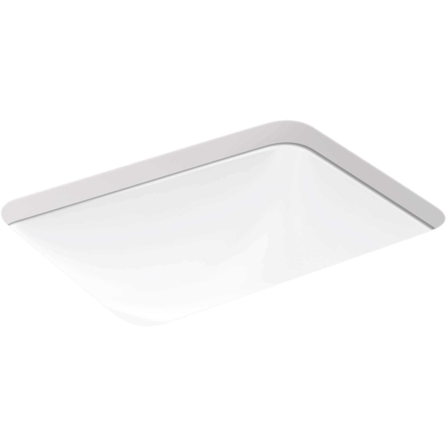 Kohler Caxton White Undermount Rectangular Transitional Bathroom Sink