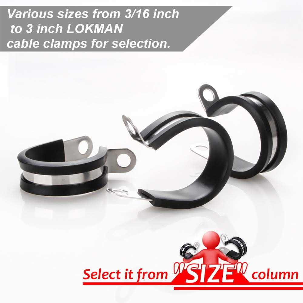 Lokman 20 Pack Stainless Steel Cable Clamp Rubber Cushioned Insulated Clamp Metal Clamp Tube Holder for Tube Pipe or Wire Cord - Image 4