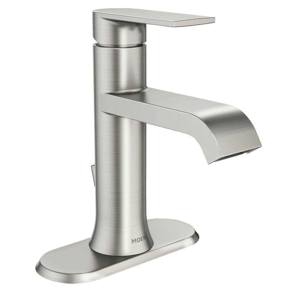 Moen Genta Single Hole Single-Handle Bathroom Faucet Spot Resist Brushed Nickel
