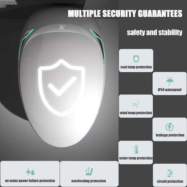 Smart Toilet with Auto Open Lid, Auto Flush, Adjustable Heater Warm Wind and Seat - Image 5