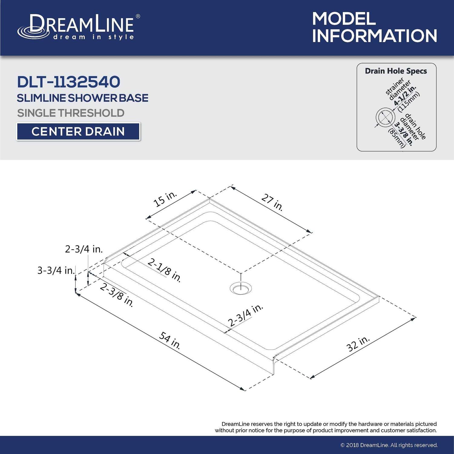 DreamLine 32 x 54 in. SlimLine Single Threshold Shower Base DLT-1132540 - Image 4