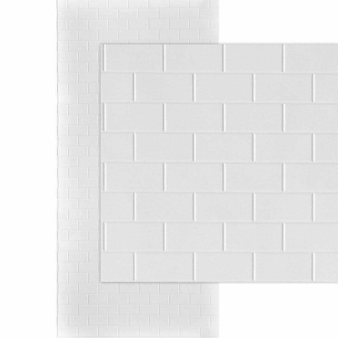 from Plain to Beautiful in Hours Subway Tile 60 in. W x 96 in. H x 42 in. D Three piece Glue-up PVC Tub Surrounds Wall Panels - Image 3