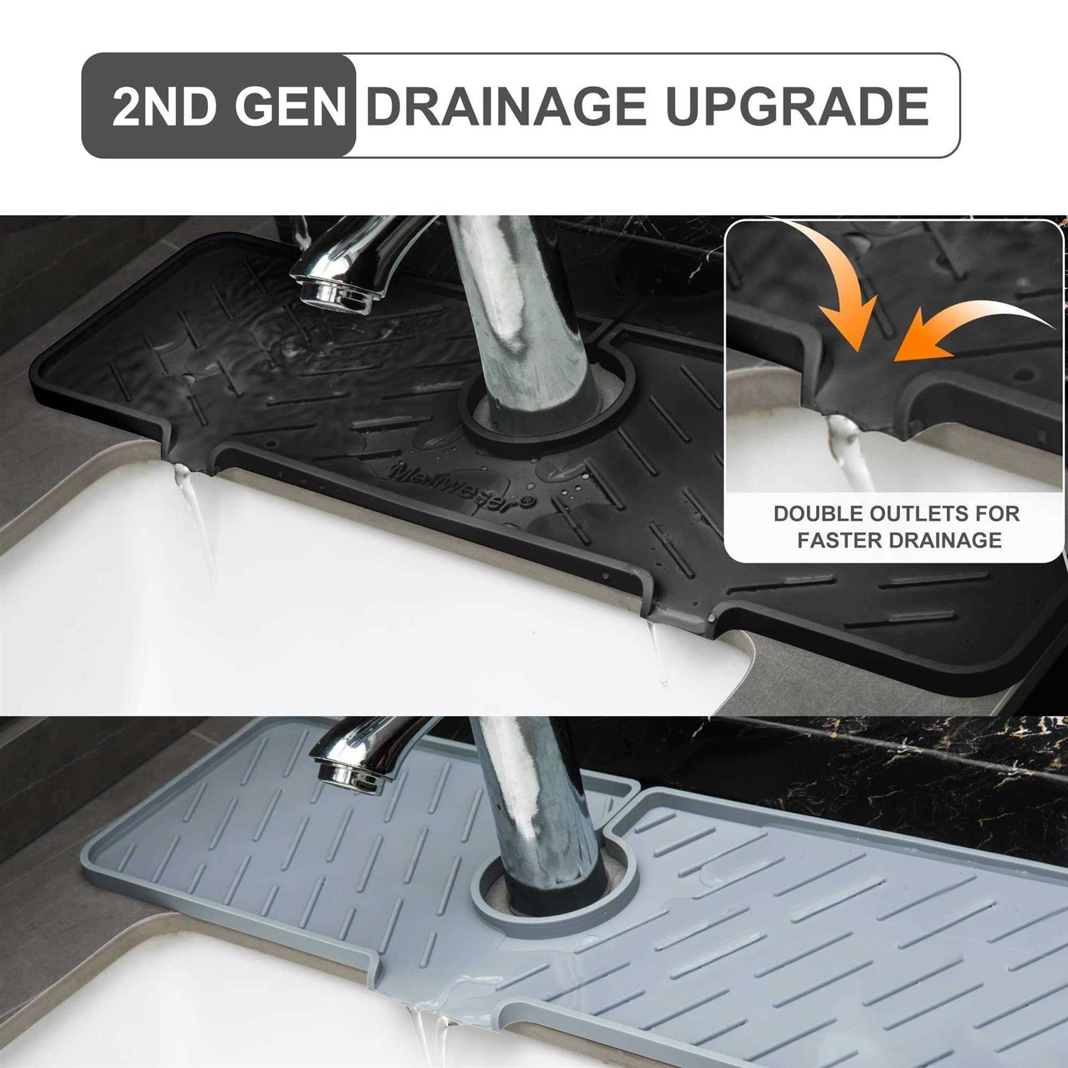 Meiliweser Silicone Sink Splash Guard Gen 2 Slope Upgraded Faucet Mat - Image 3