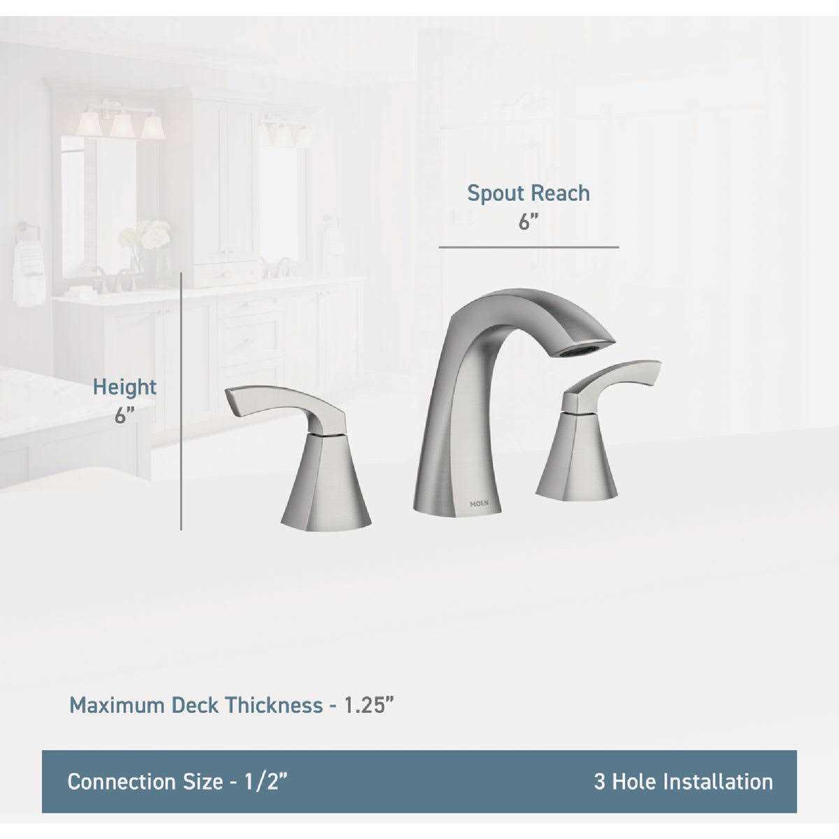 Moen Lindor 2-Handle Widespread Bathroom Faucet - Image 5