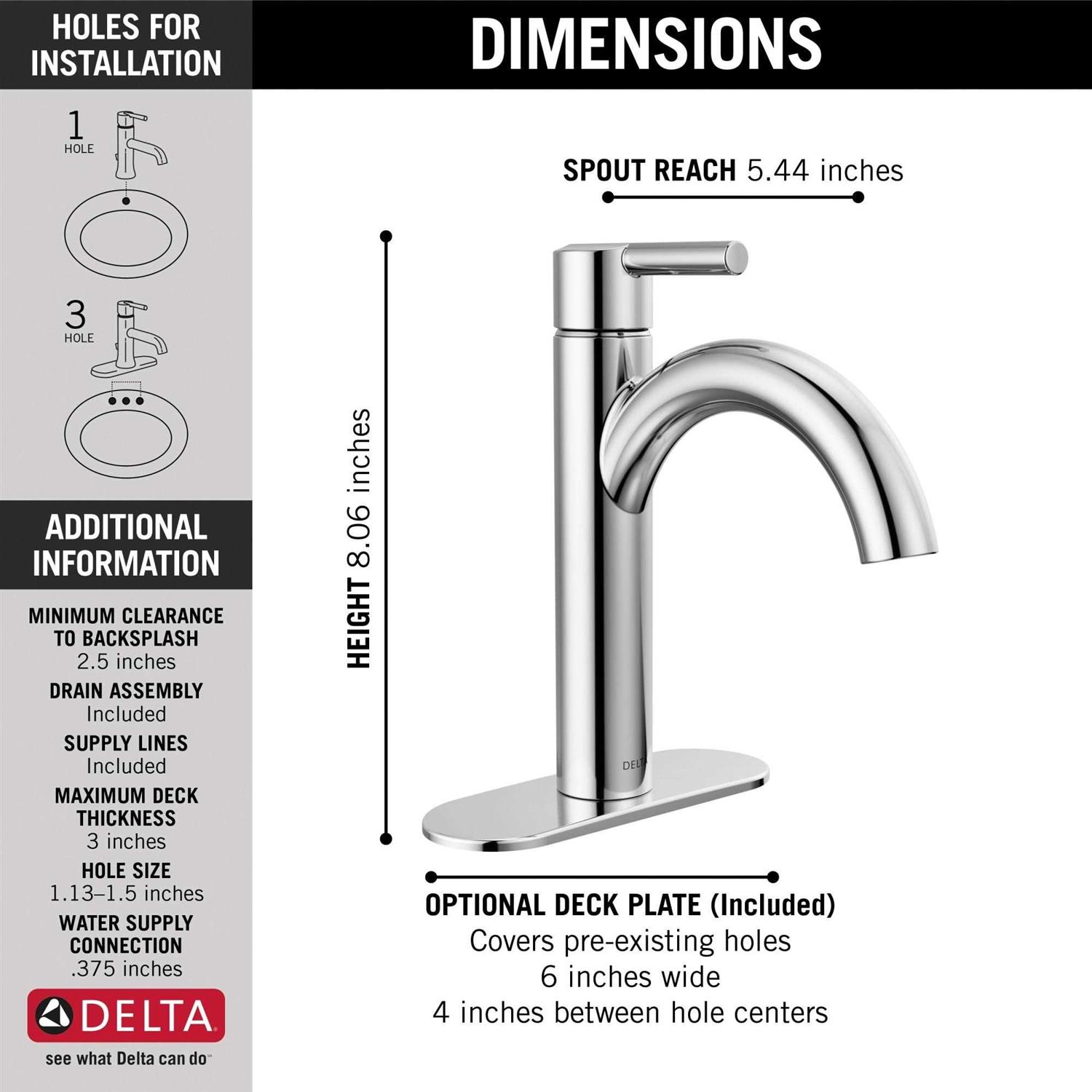 Delta Nicoli Single Handle Bathroom Faucet 15749LF - Image 3