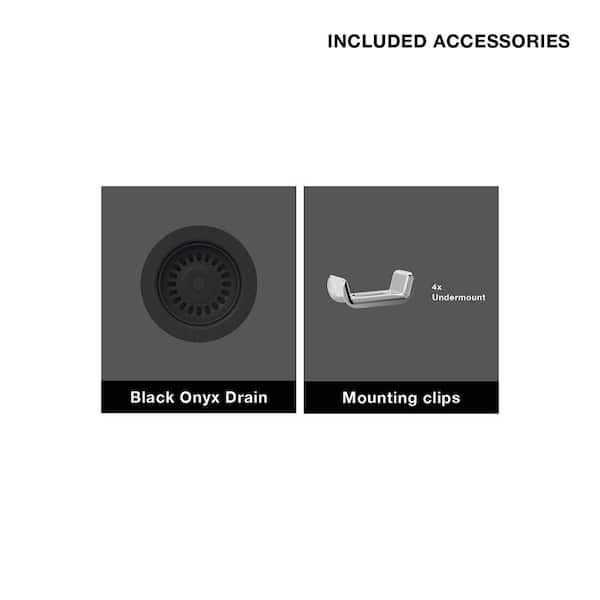 Glacier Bay Stonehaven Undermount Single Bowl Granite Composite Kitchen Sink Strainer - Image 3