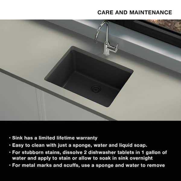 Glacier Bay Stonehaven Undermount Single Bowl Granite Composite Kitchen Sink Strainer - Image 4