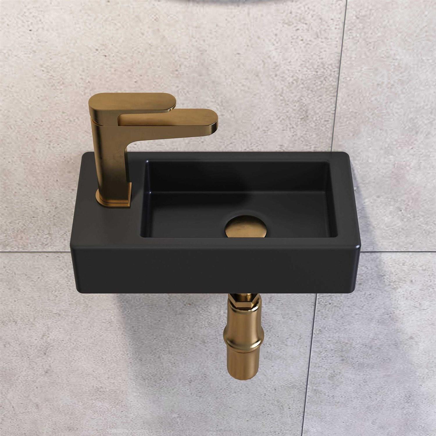 DeerValley Hand Wall Mount Ceramic Bathroom Sink White - Image 4