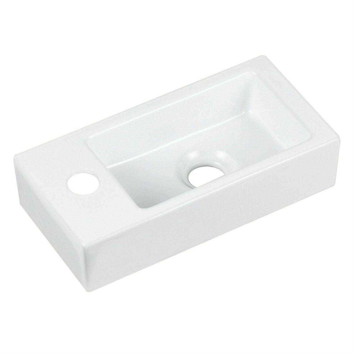 DeerValley Hand Wall Mount Ceramic Bathroom Sink White - Image 3