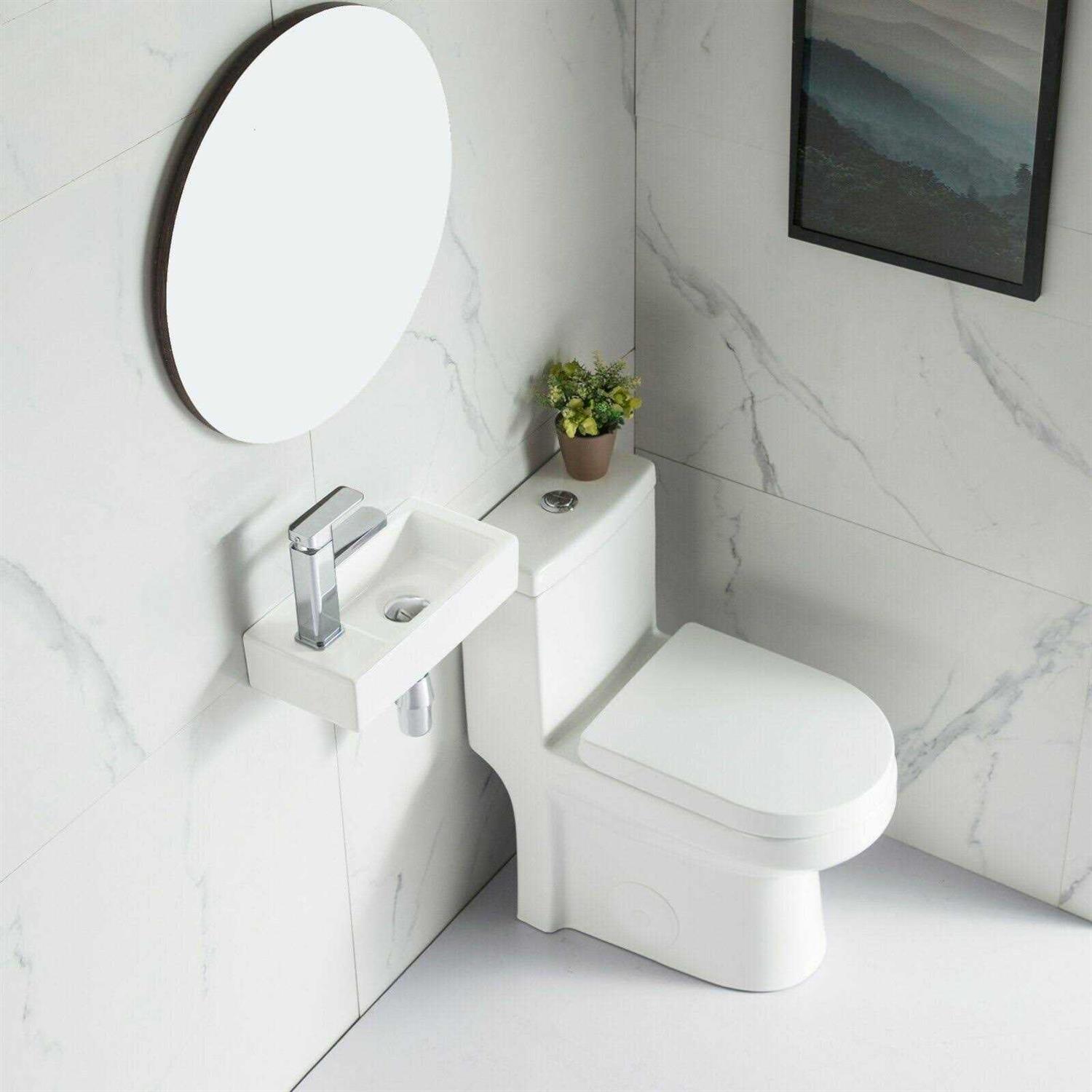 DeerValley Hand Wall Mount Ceramic Bathroom Sink White - Image 4