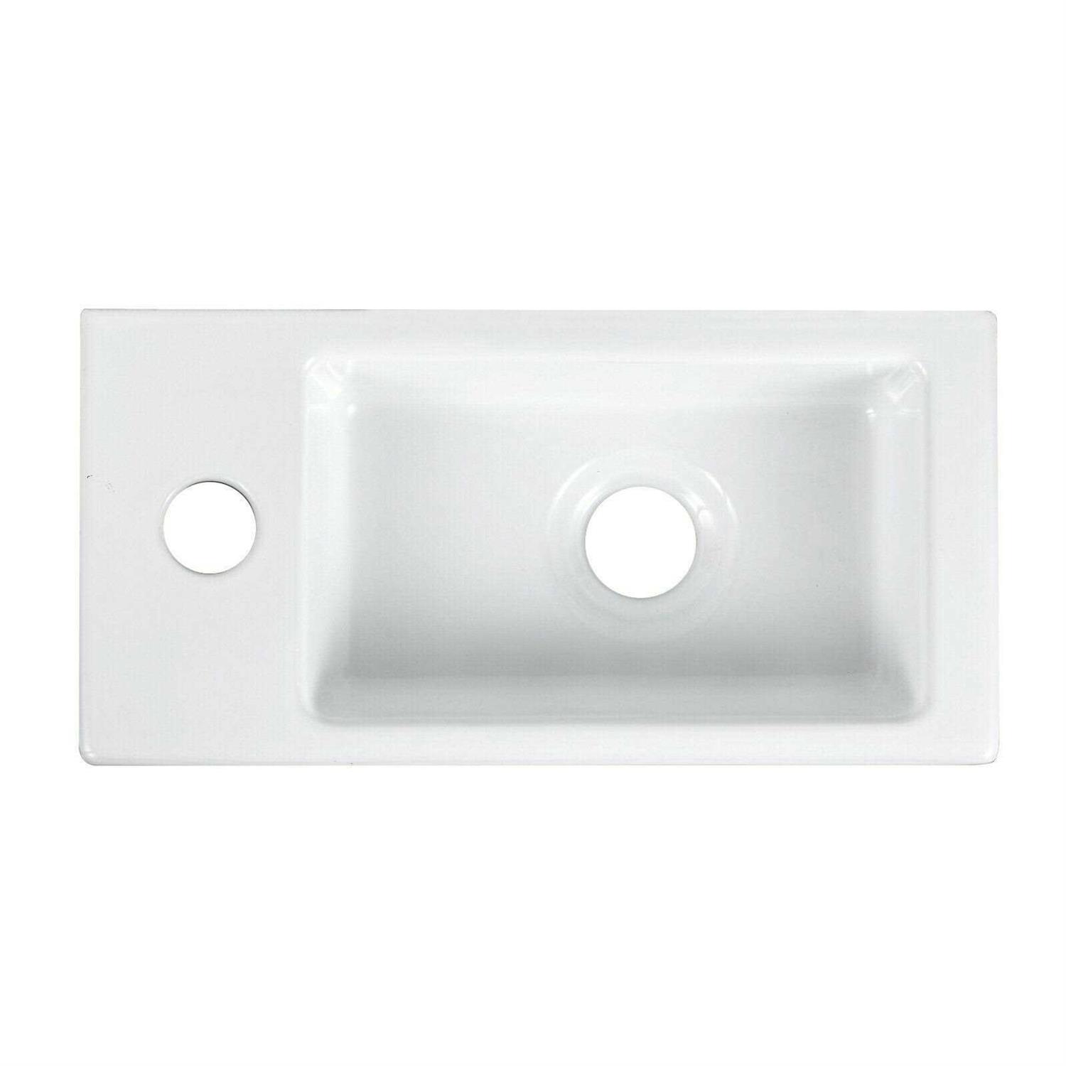 DeerValley Hand Wall Mount Ceramic Bathroom Sink White - Image 5