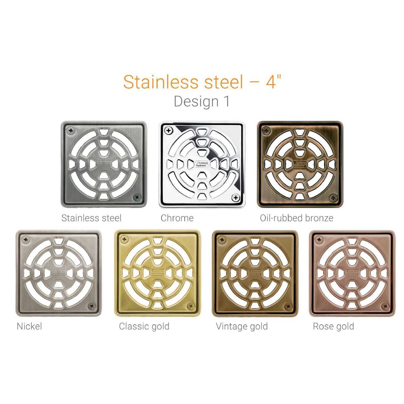 Schluter Kerdi-Drain 4 in. Stainless Steel Grate - Image 5