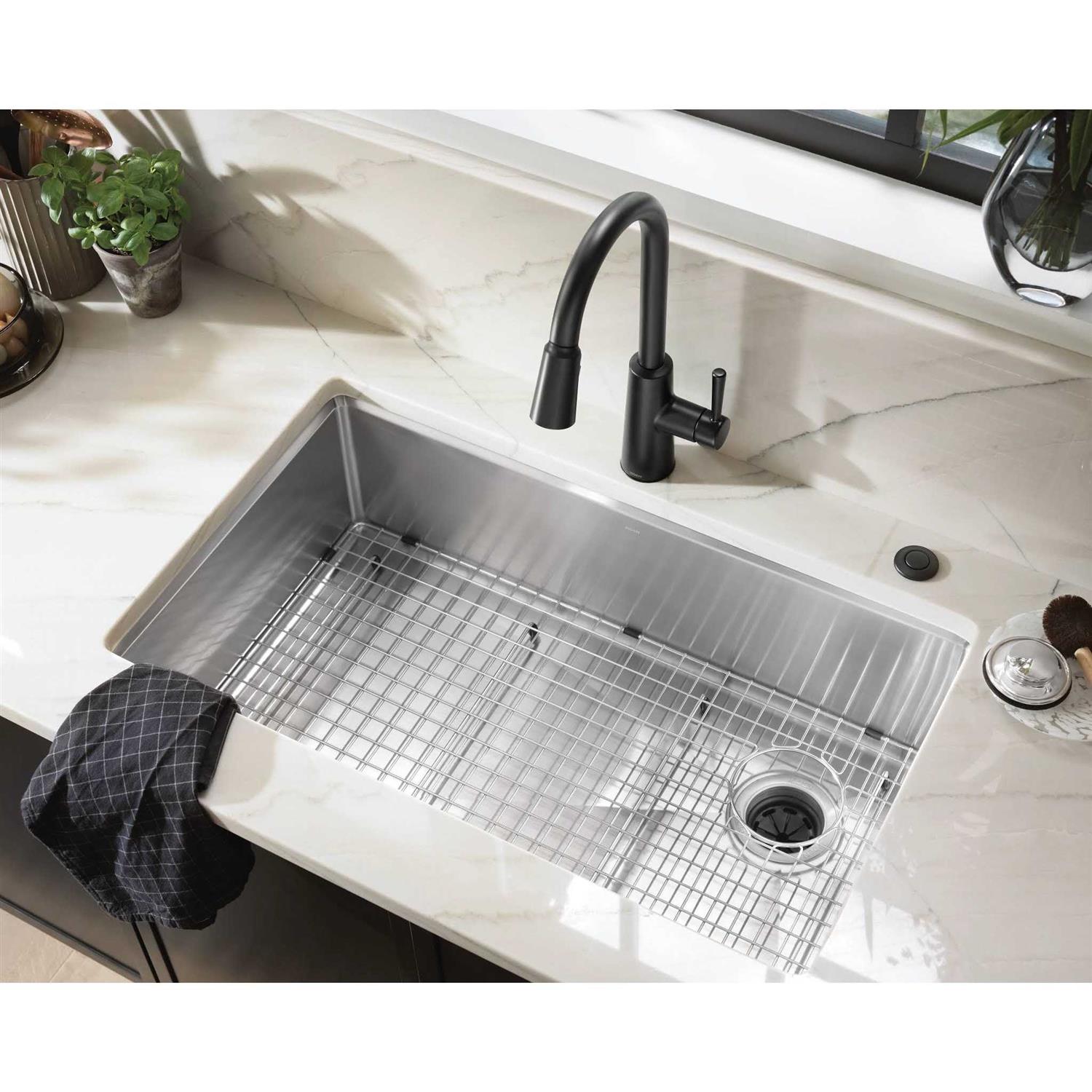 Moen Riley One-Handle High Arc Pulldown Kitchen Faucet 7402SRS - Image 4