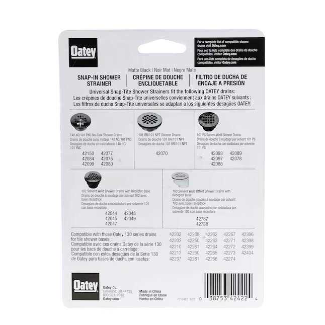 Oatey 4-1/4-in Snap-Tite Round Matte Black Strainer - Image 3