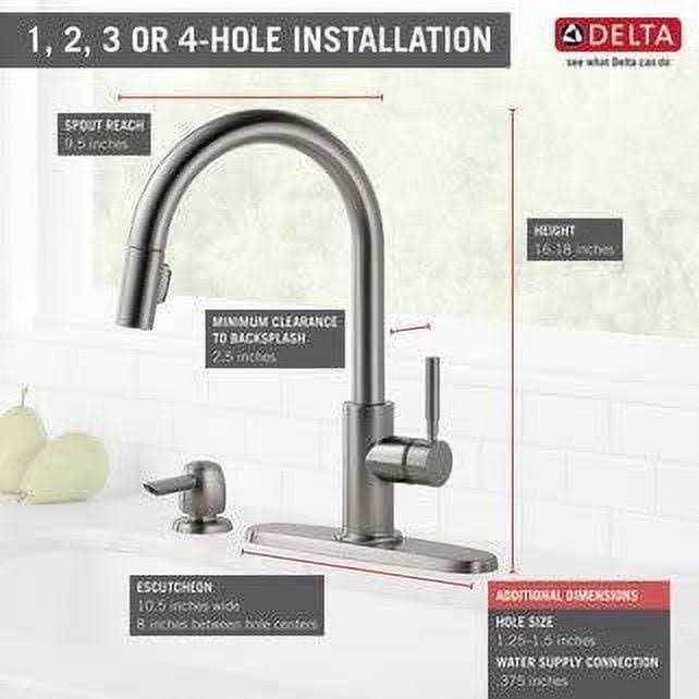 Delta Trask Stainless Single Handle Pull-Down Kitchen Faucet with Soap Dispenser - Image 5