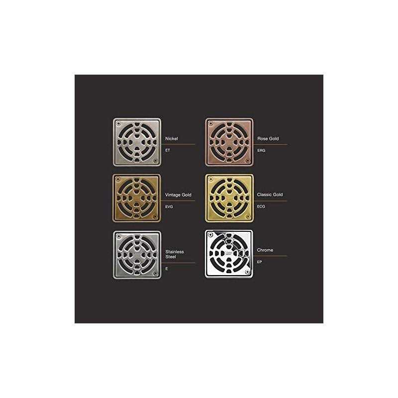 Schluter Kerdi 4 inch Square Stainless Steel Grate in Classic Gold - Image 4