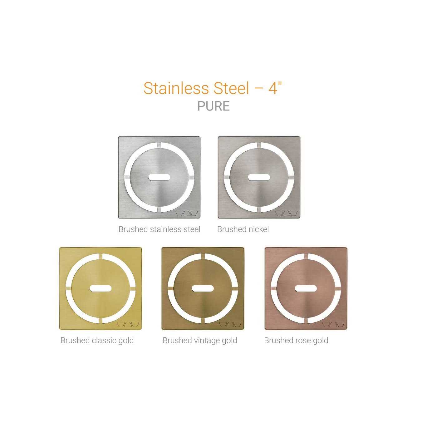 Schluter Kerdi 4 inch Square Stainless Steel Grate in Classic Gold - Image 5