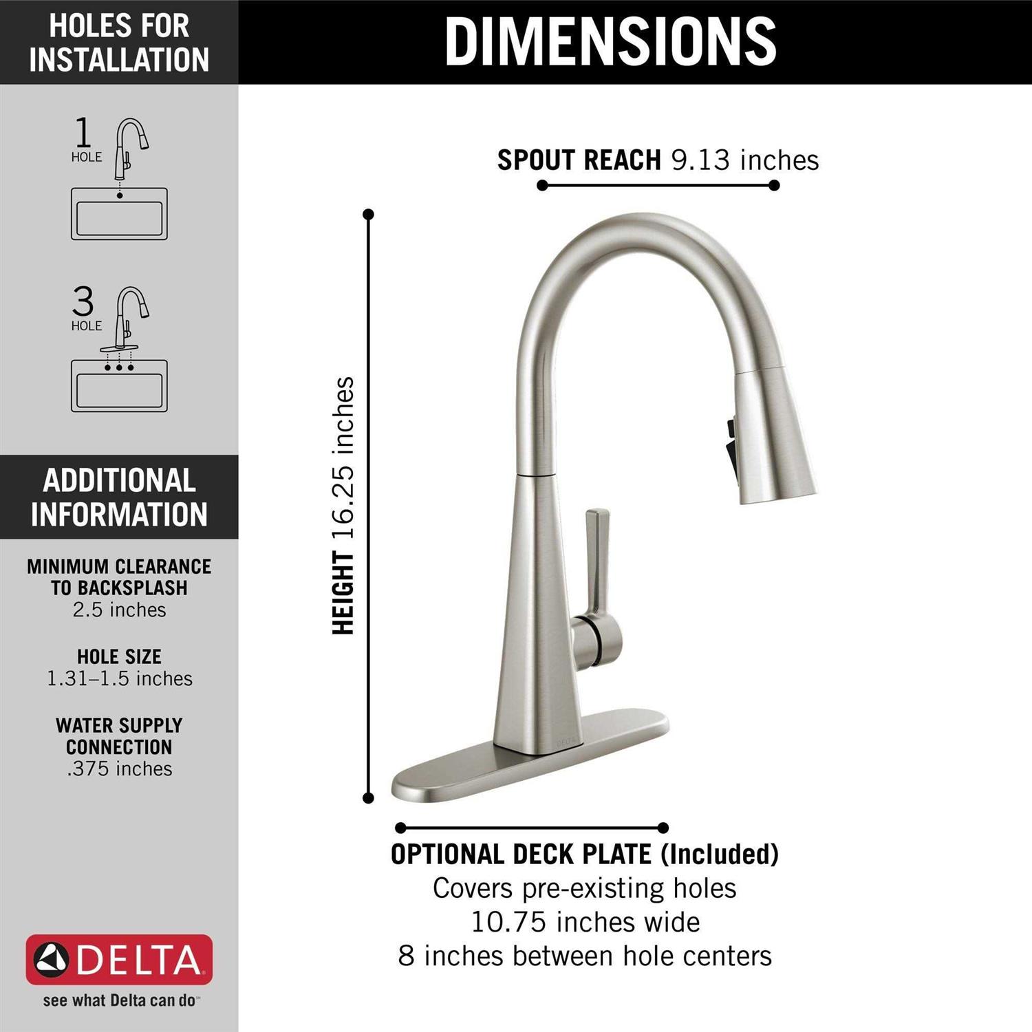 Delta Lenta Single-Handle Pull-Down Kitchen Faucet - Image 3