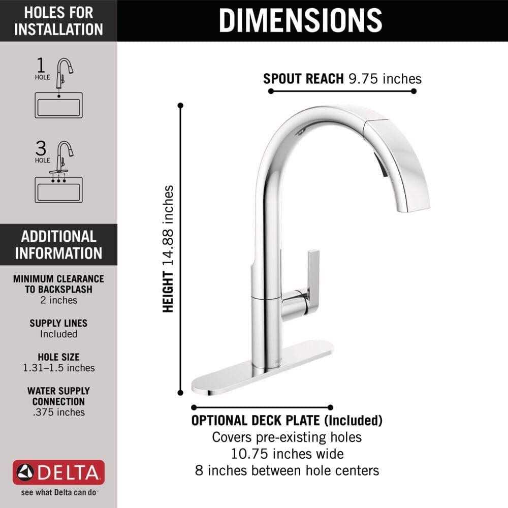 Delta Keele Pull Down Single Kitchen Faucet - Image 3