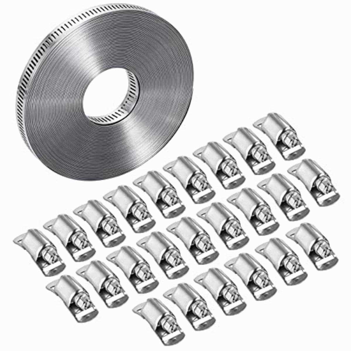 Steelsoft 304 Stainless Steel Hose Clamp Assortment Kit DIY Cut-To-Fit Metal Stronger Fasteners - Image 3