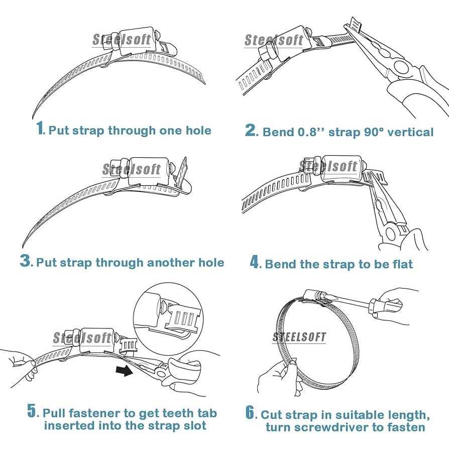 Steelsoft 304 Stainless Steel Hose Clamp Assortment Kit DIY Cut-To-Fit Metal Stronger Fasteners - Image 4