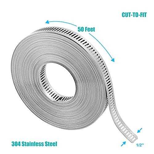 Steelsoft 304 Stainless Steel Hose Clamp Assortment Kit DIY Cut-To-Fit Metal Stronger Fasteners - Image 5
