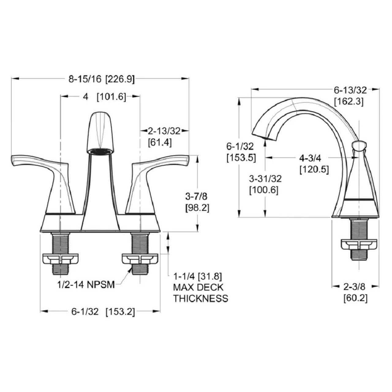 Pfister Masey Brushed Nickel 2-Handle 4-in Centerset WaterSense Bathroom Faucet LF-048-MCKK - Image 5