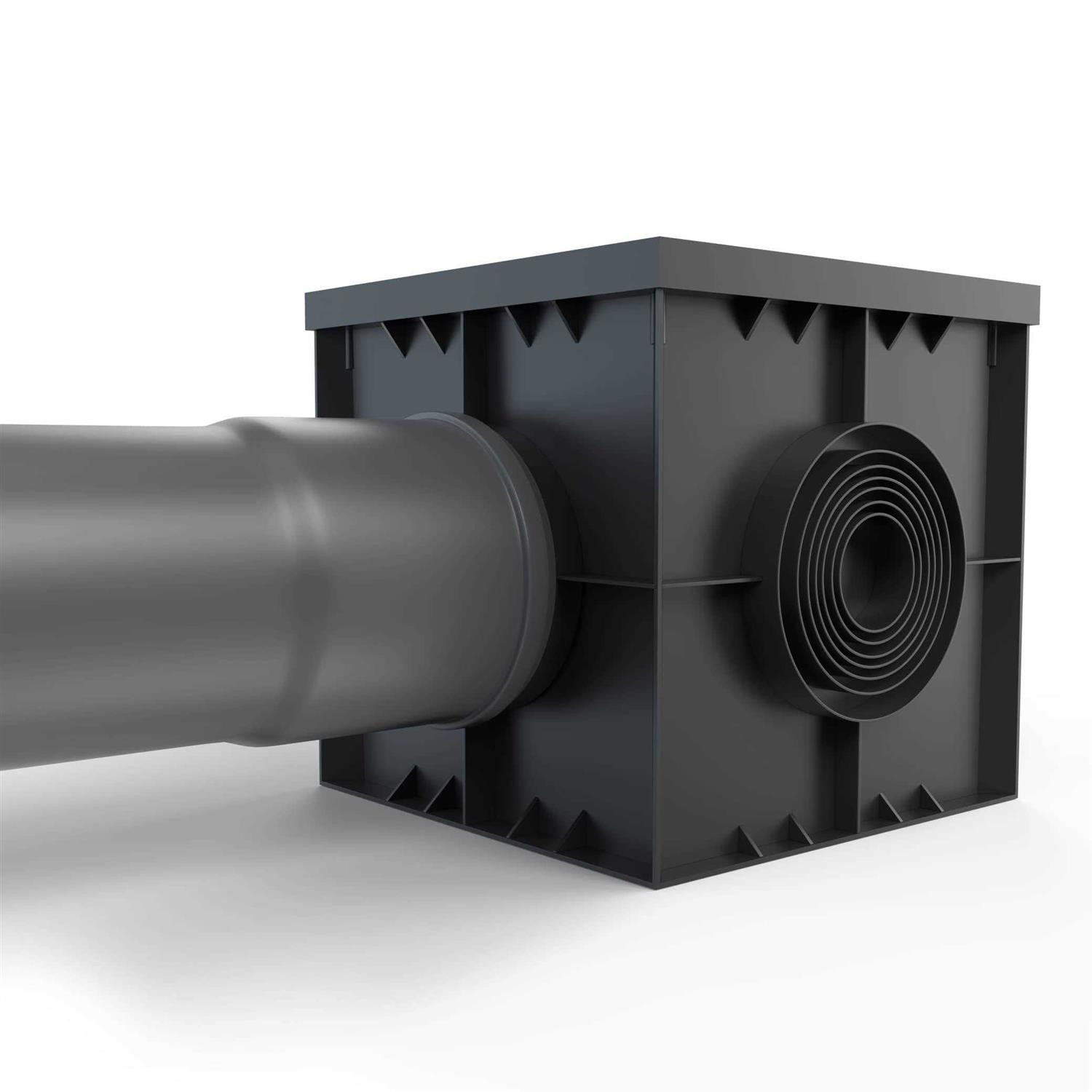 Vodaland 16x16 inch Catch Basin. PPE Plastic with Galvanized Stamped Steel Grate and Sediment Basket included - Image 3