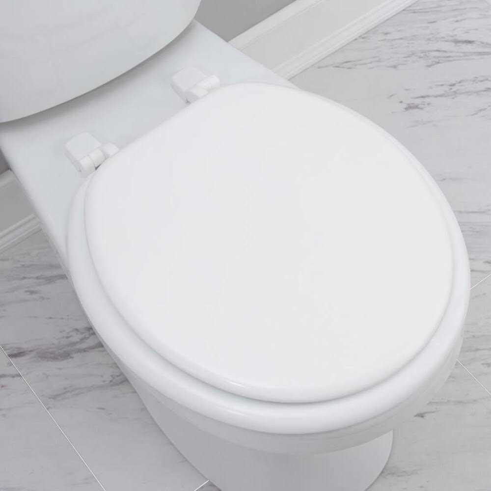 Project Source Wood White Round Toilet Seat - Image 4