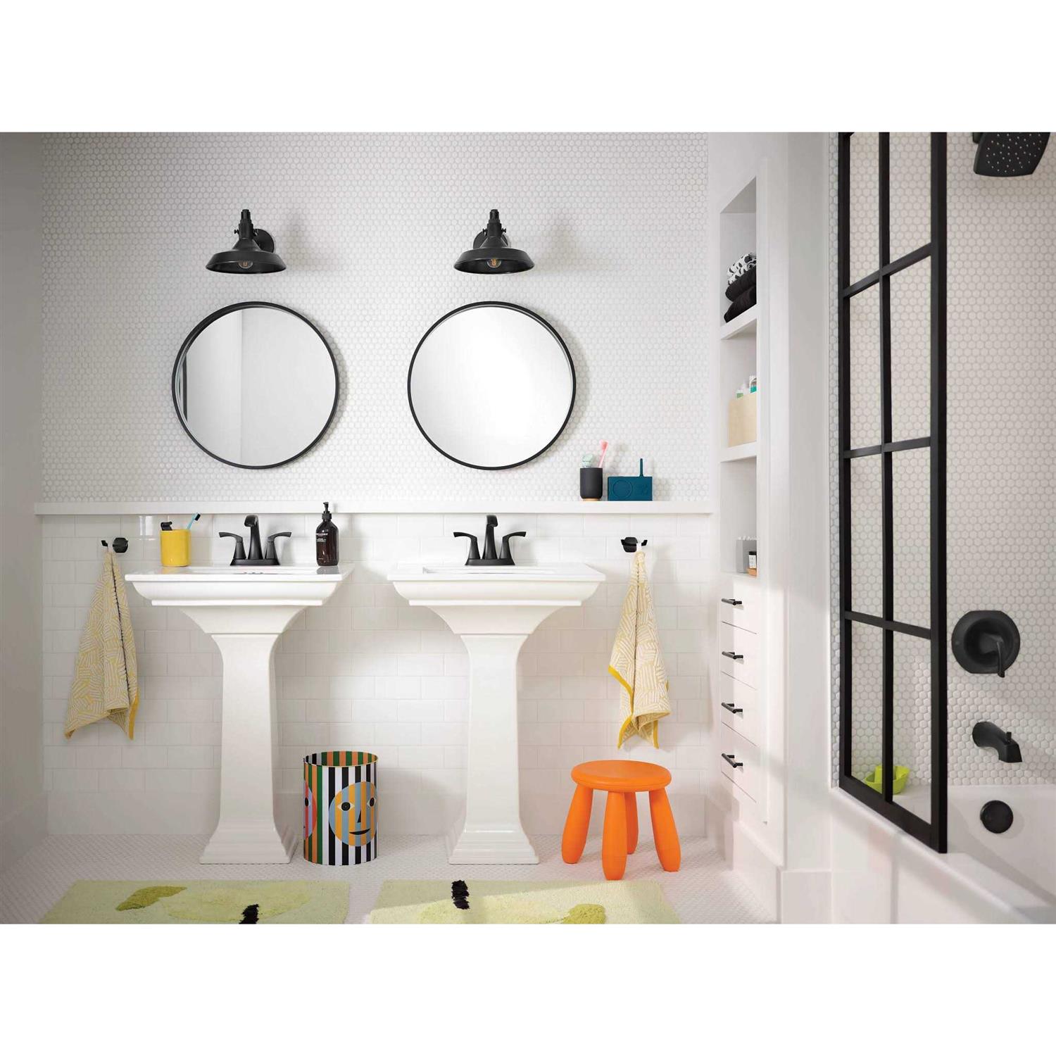 Moen Lindor 1-Handle Matte Black Tub and Shower Faucet - Image 3