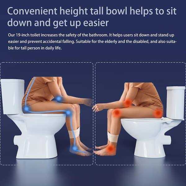 Simple Project 19 in. 2-Piece 1.0/1.6 GPF Dual Flush Elongated Toilet - Image 3