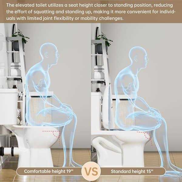 Simple Project 19 in. 2-Piece 1.0/1.6 GPF Dual Flush Elongated Toilet - Image 5