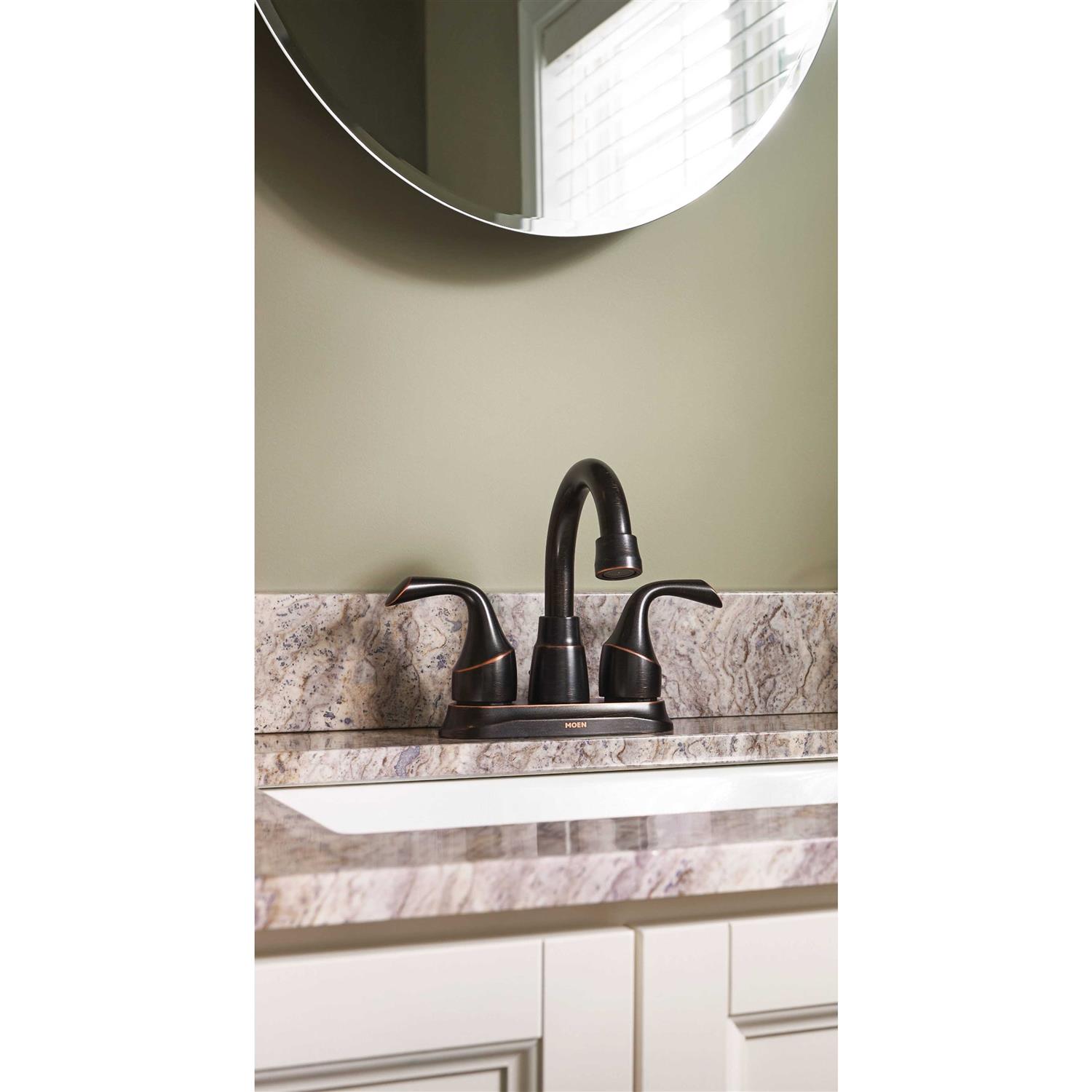Moen Idora 4 in. Centerset 2-Handle Bathroom Faucet in Mediterranean Bronze - Image 3