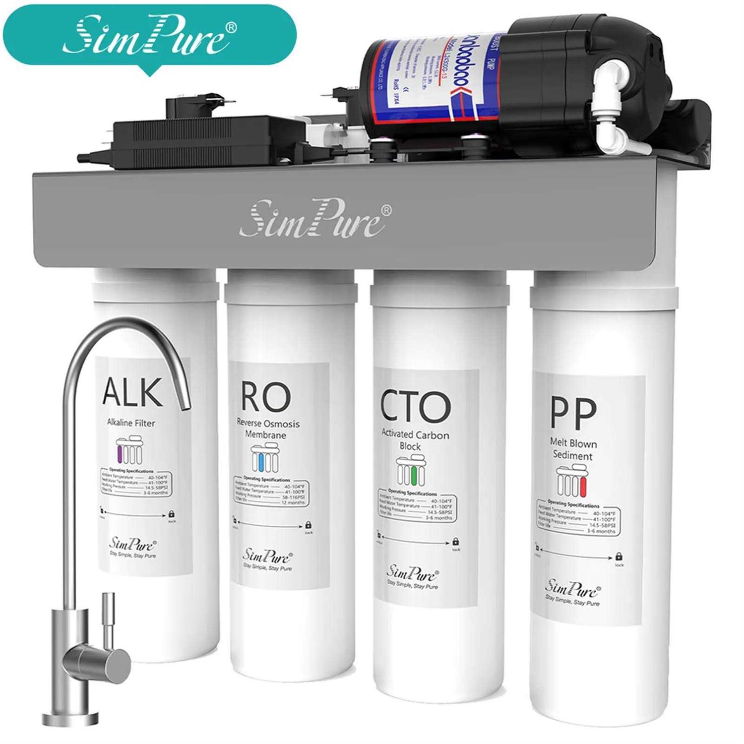 Simpure Alkaline Tankless Reverse Osmosis System 5 Stage Under Sink Water Filtration Purification with Remineralization - Image 4